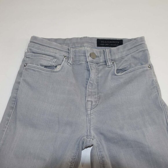 All Saints Women's Grace Skinny Jeans Size 26 Gray Mid Rise 29" Inseam Stretch - Picture 3 of 7